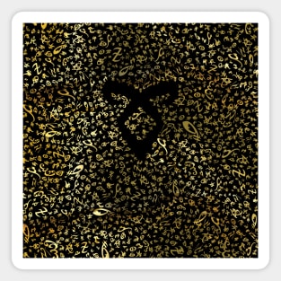 Shadowhunters rune / The mortal instruments - pattern / texture with vanishing angelic power rune (liquid gold) - Clary, Alec, Jace, Izzy, Magnus Magnet